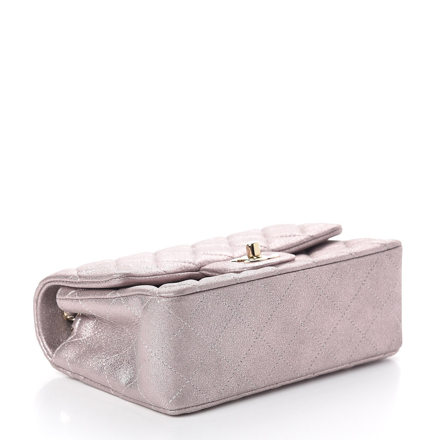 Chanel Metallic Goatskin Quilted Mini Rectangular Flap Pink 4 of 10