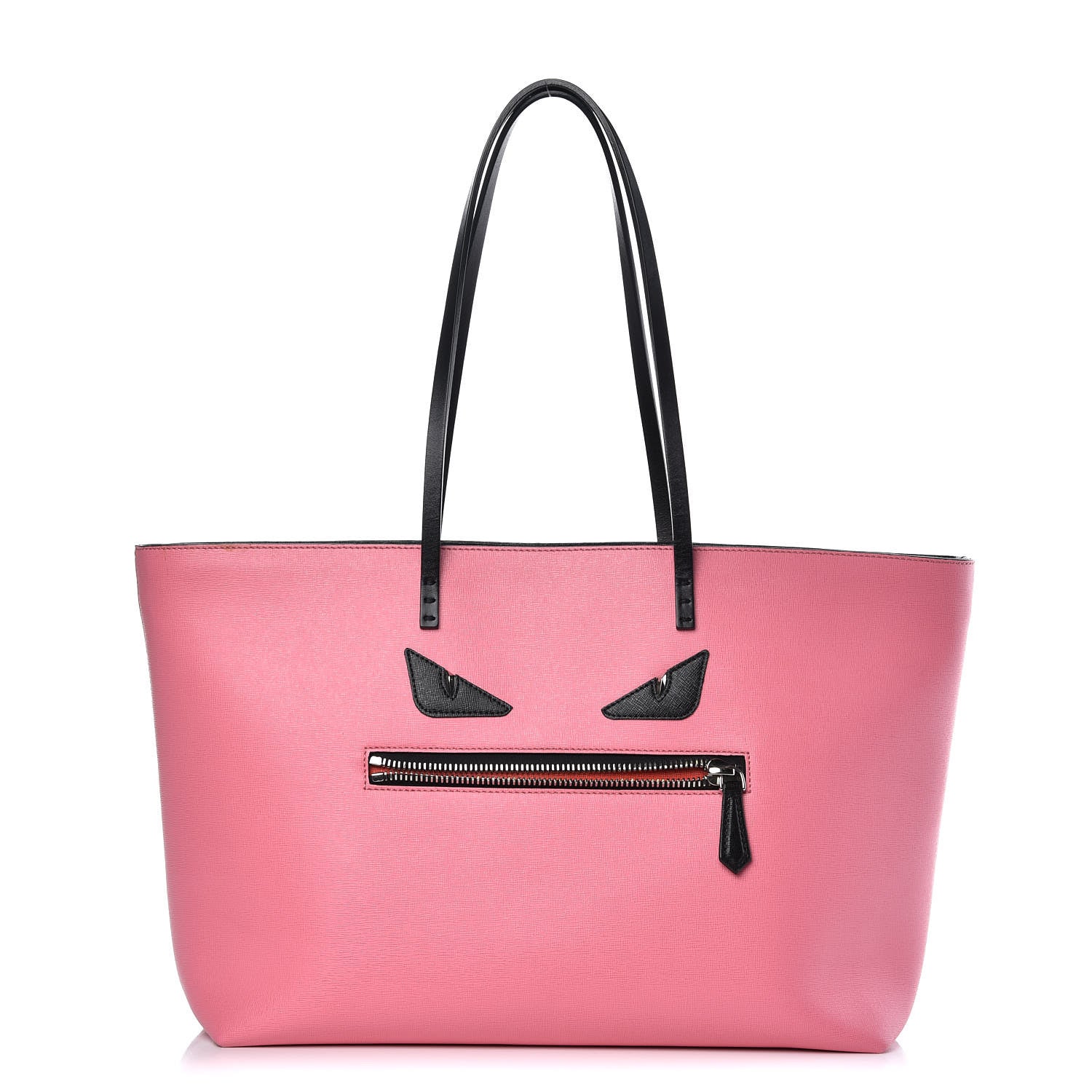 Fendi Vitello Elite Cuoio Monster Buggies Medium Roll Tote Lollypop Black 1 of 11