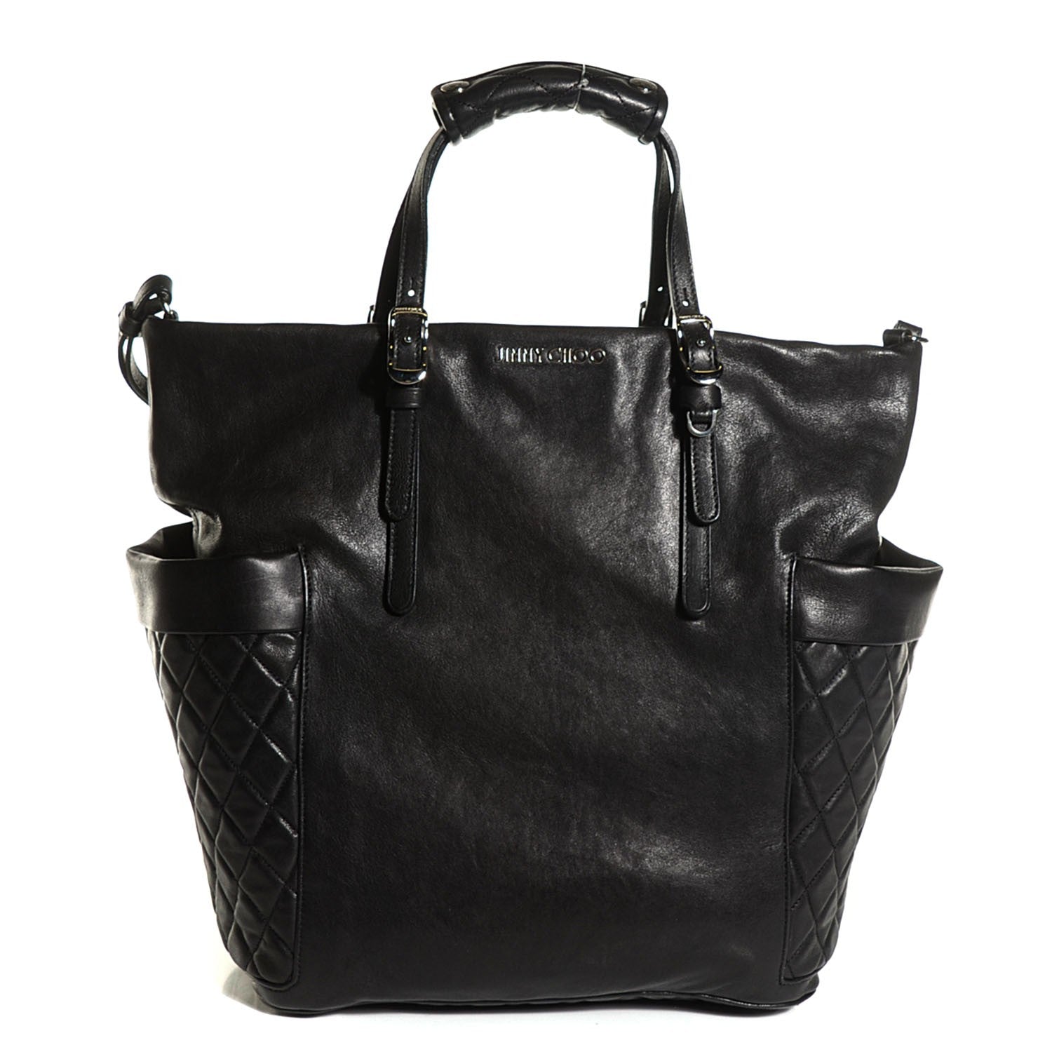 Jimmy Choo Calfskin Blare Biker Hobo Black 1 of 7