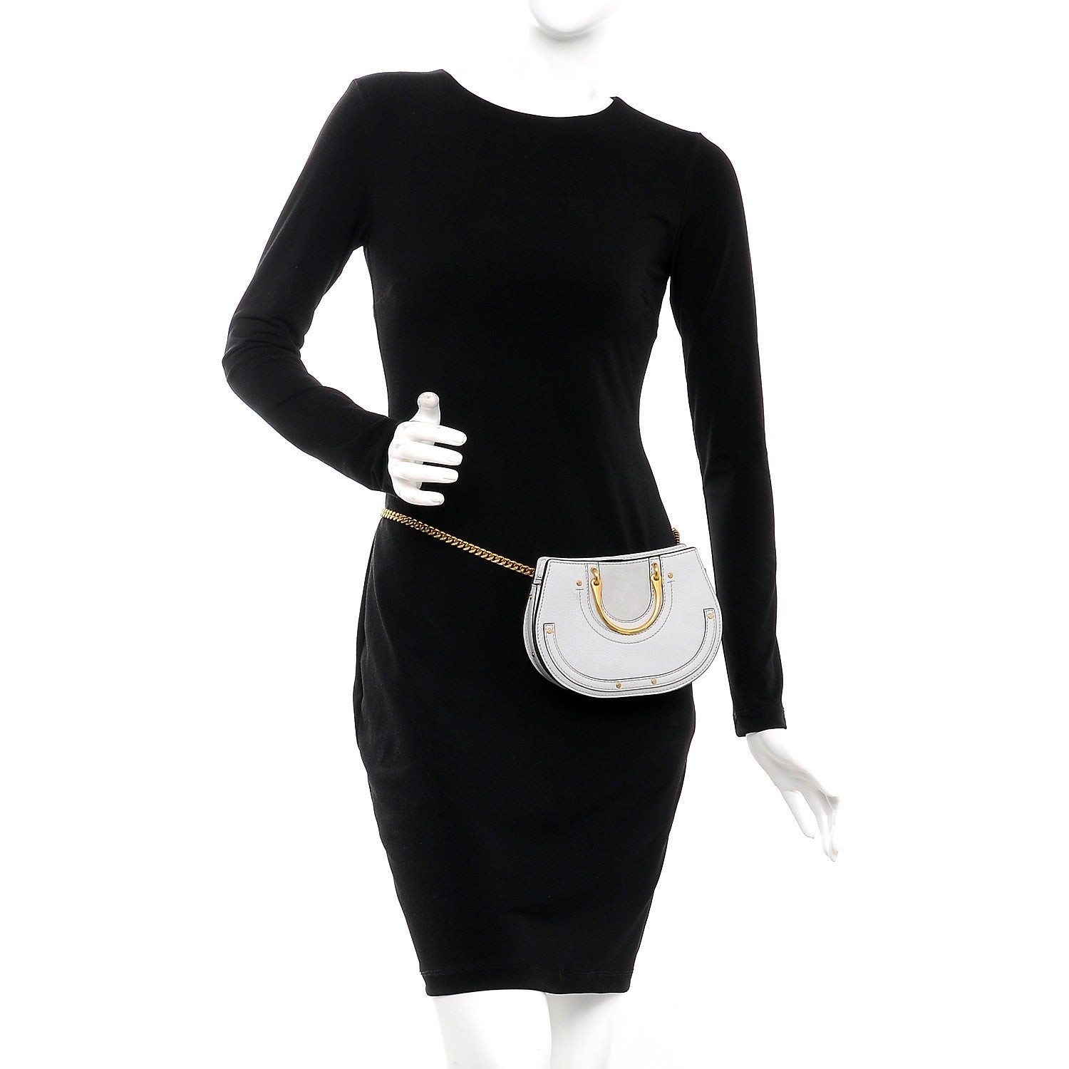 Chloe Calfskin Suede Mini Pixie Signature Belt Bag Airy Grey 2 of 10