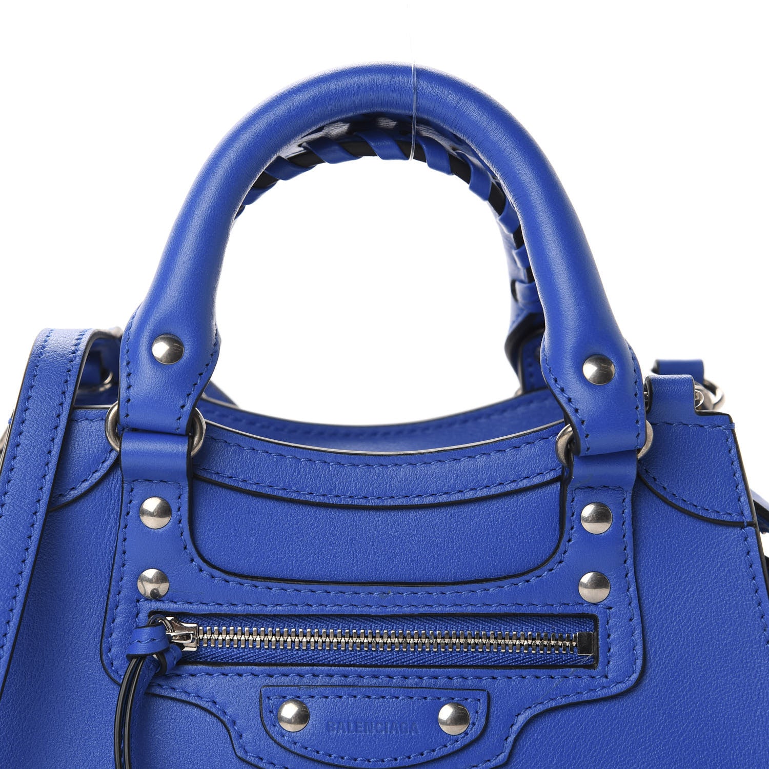 Balenciaga Smooth Calfskin Neo Classic Silver Hardware Mini City Bleu 10 of 10