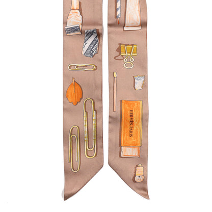 Hermes Silk In The Pocket Twilly Beige Orange Sable 2 of 5