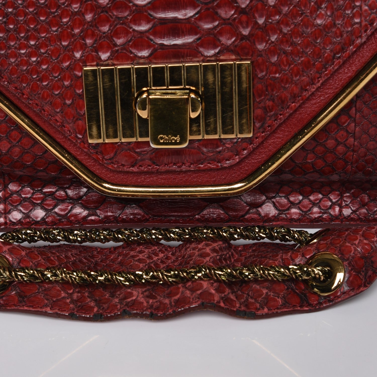 Chloe Python Sally Flap Bag Red 12 of 14
