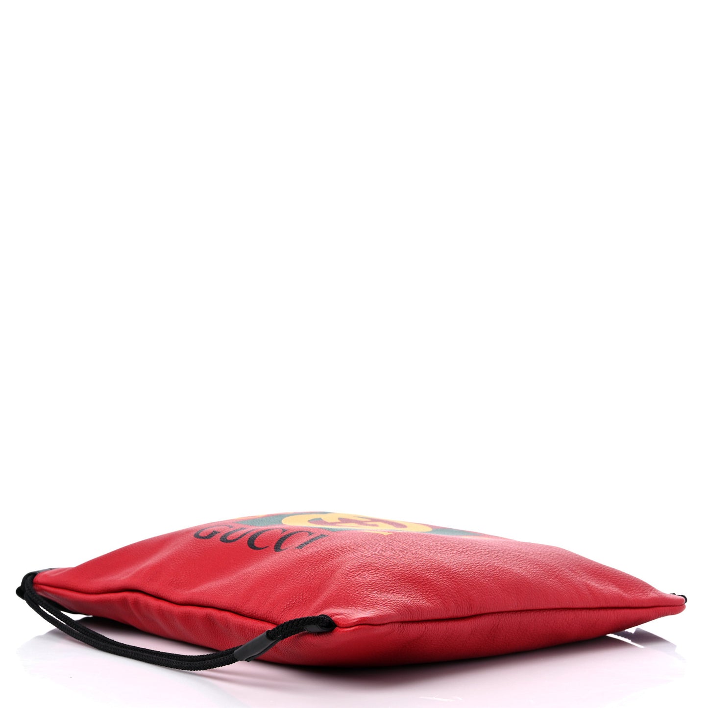 Calfskin Mens Logo Drawstring Backpack Red