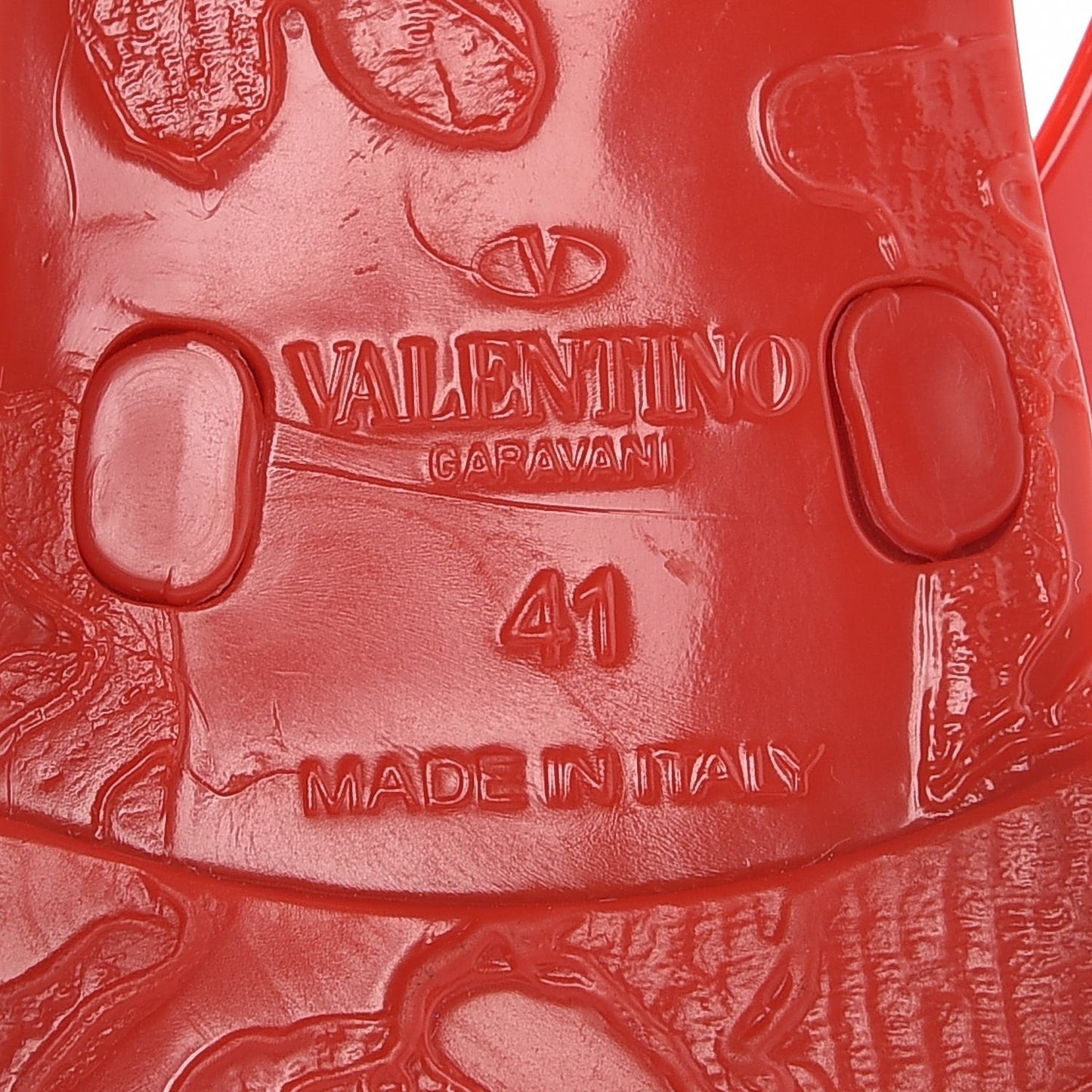 PVC Jelly Bow Thong Sandals 41 Rosso Valentino