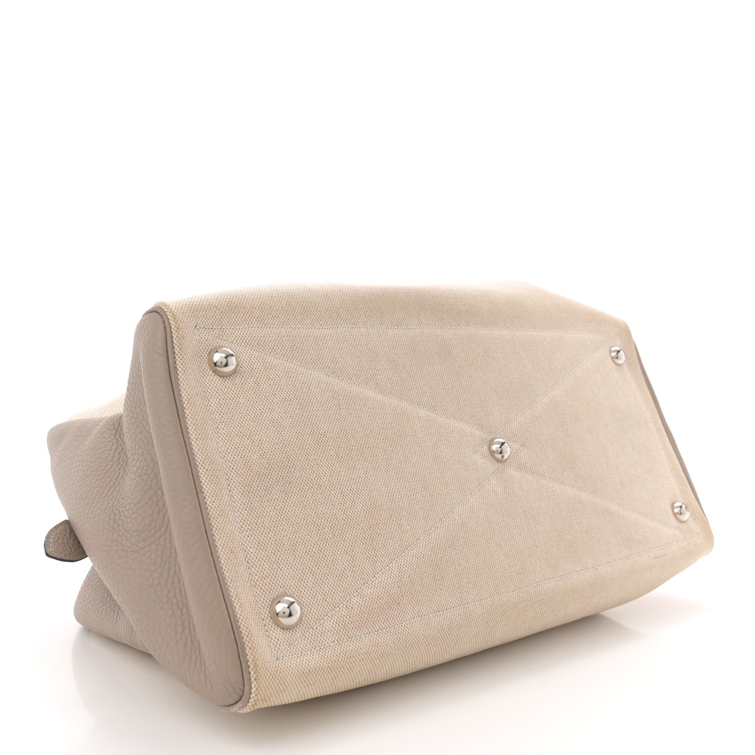 Hermes Toile Taurillon Clemence Victoria II 43 Ecru Gris Tourterelle 4 of 13