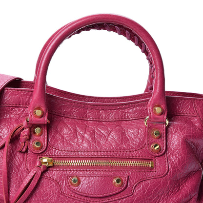 Balenciaga Agneau Classic Gold Hardware S City Rose Dahlia 7 of 9