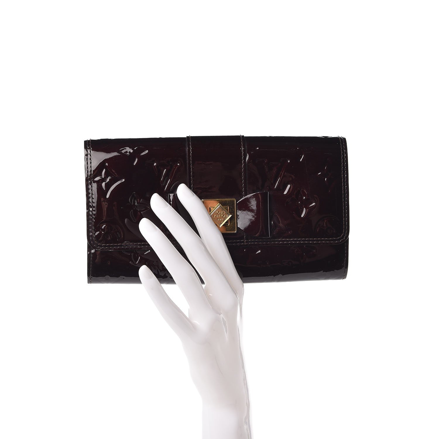 Louis Vuitton Vernis Sarah Noeud Wallet Amarante 2 of 9