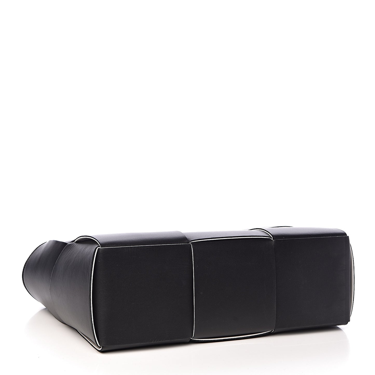 Nappa Maxi Intrecciato Medium Arco Tote Black White