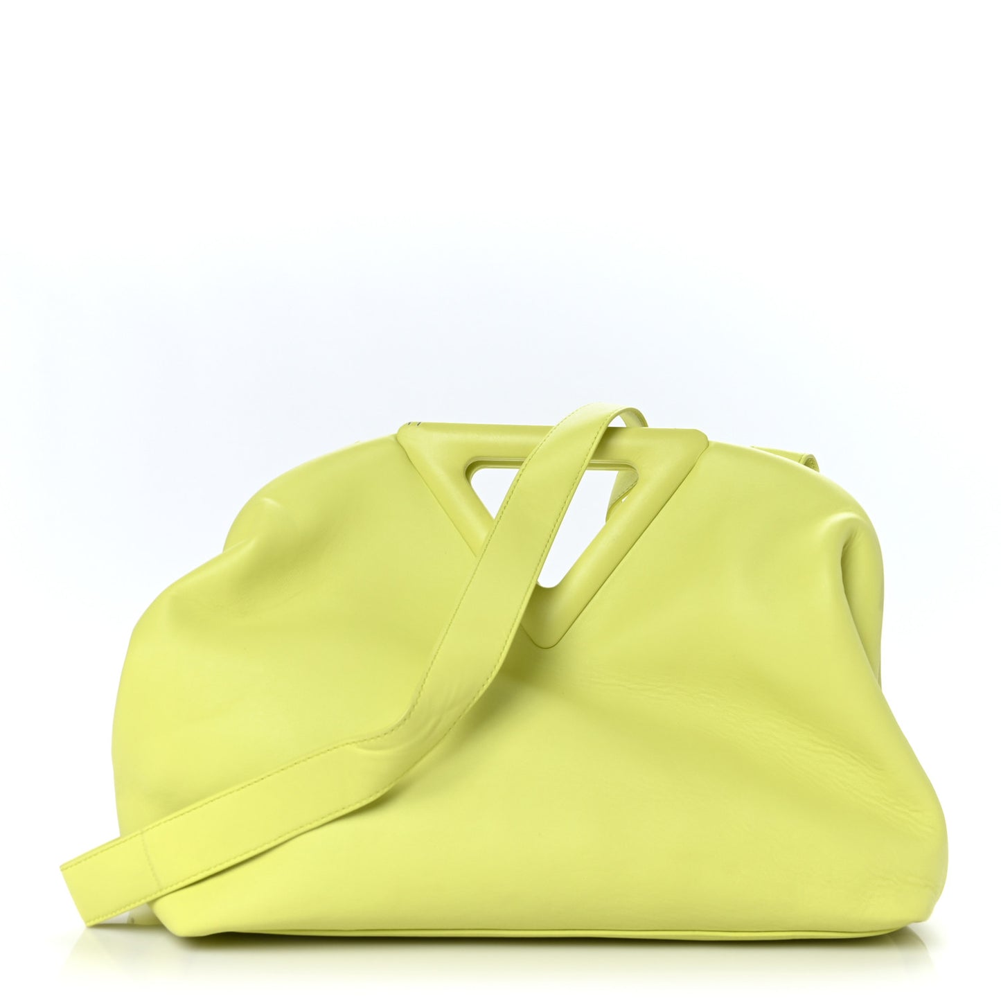 Calfskin Medium The Point Triangle Bag Seagrass