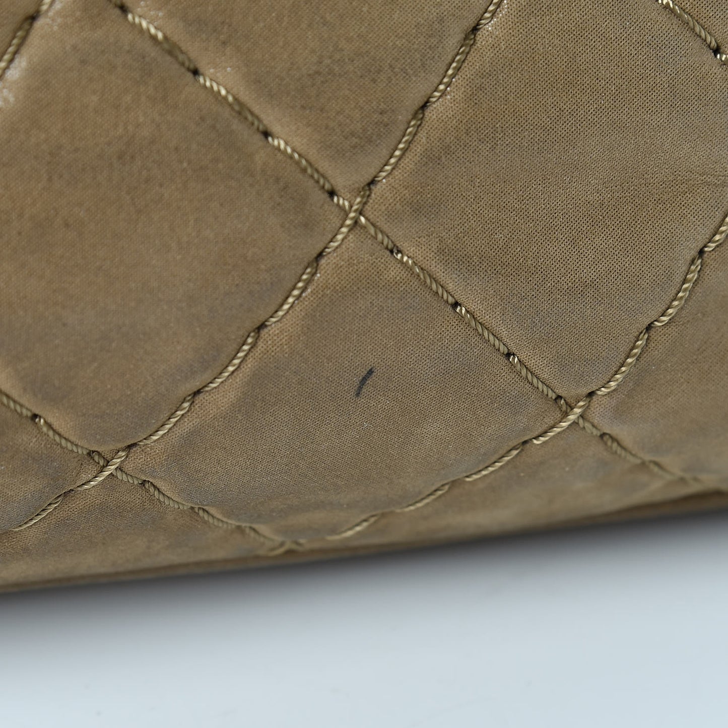 Iridescent Calfskin Quilted Small Sea Hit Tote Beige
