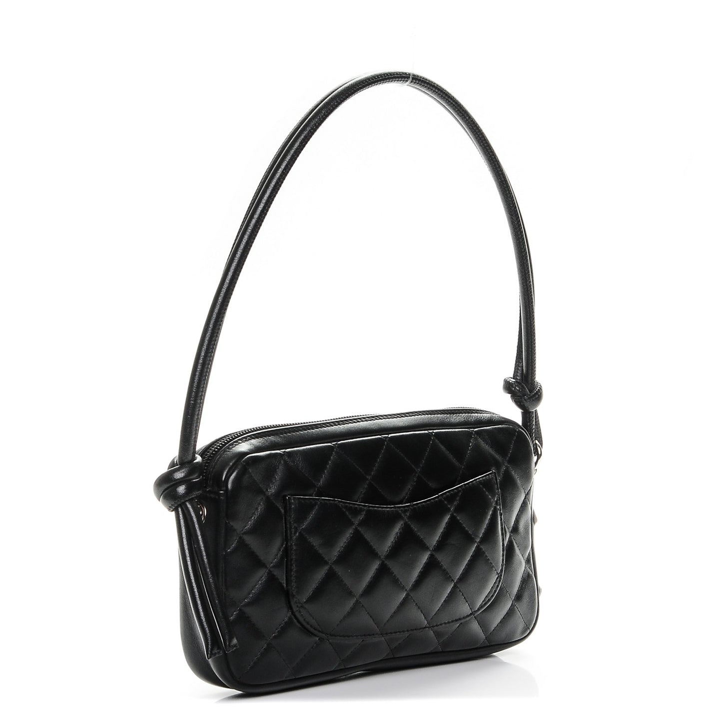 Calfskin Quilted Cambon Pochette Black White