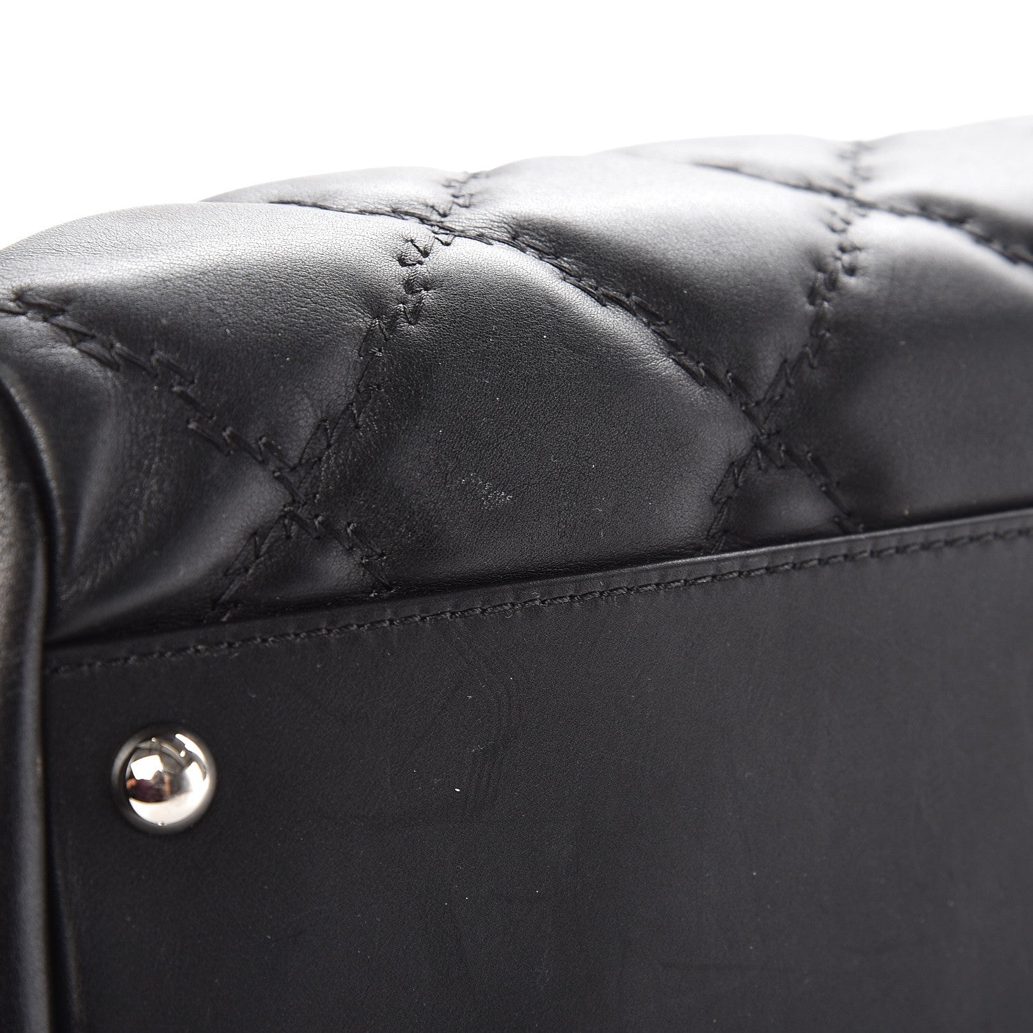 Chanel Calfskin Double Stitch Large Hamptons Flap Bag Black 9 of 16