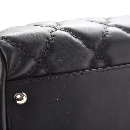 Chanel Calfskin Double Stitch Large Hamptons Flap Bag Black 9 of 16