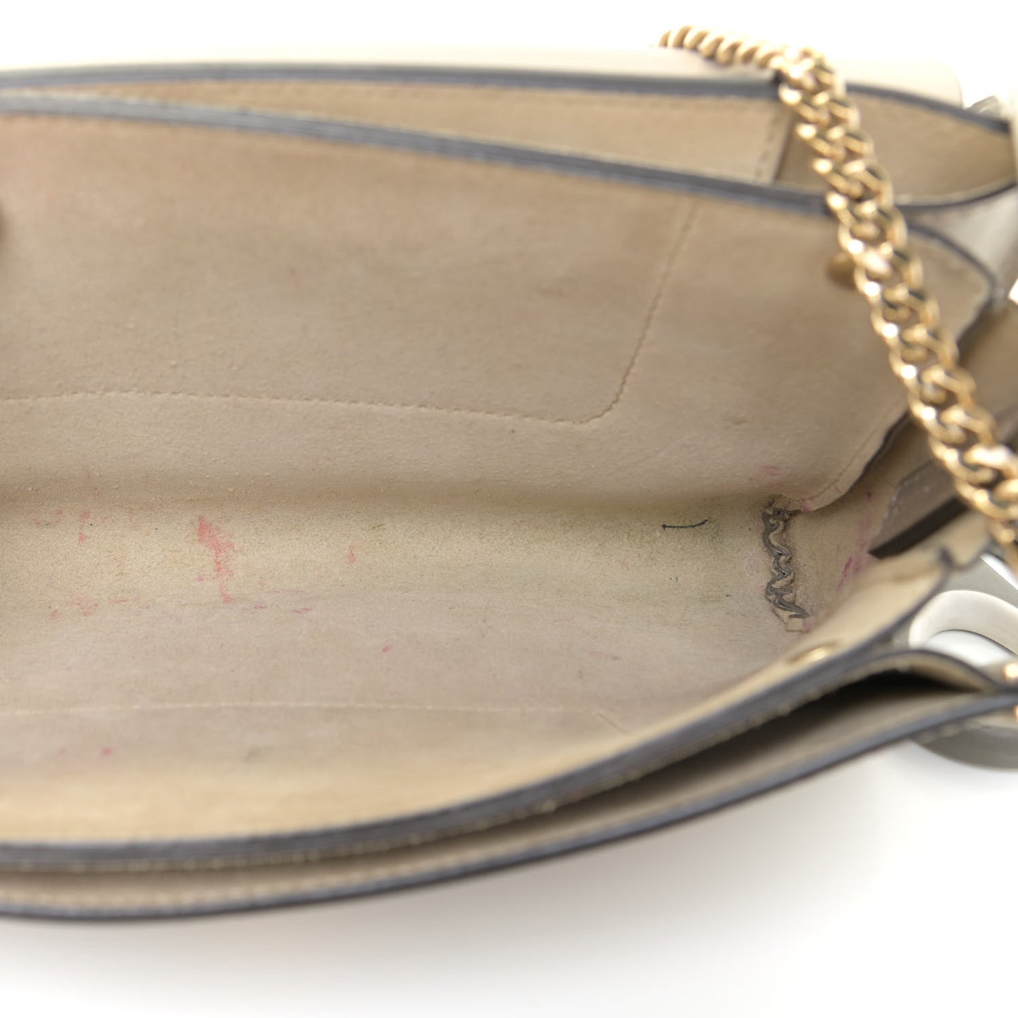Suede Calfskin Small Faye Shoulder Bag Motty Grey