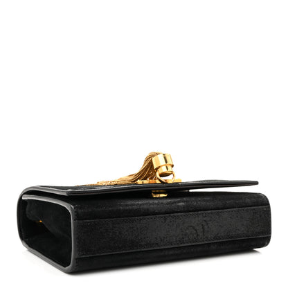 Saint Laurent Suede Small Classic Monogram Kate Tassel Satchel Black 4 of 12