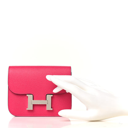 Hermes Epsom Constance Slim Wallet Rose Mexico 3 of 9