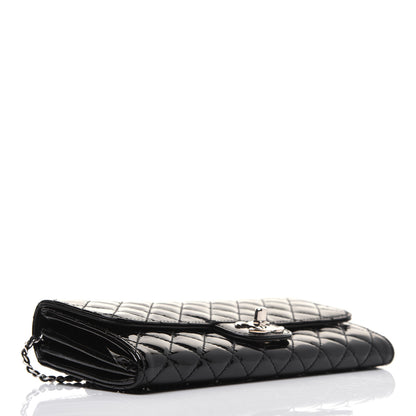 Chanel Patent Calfskin Quilted Flap Clutch With Chain Black 4 of 14