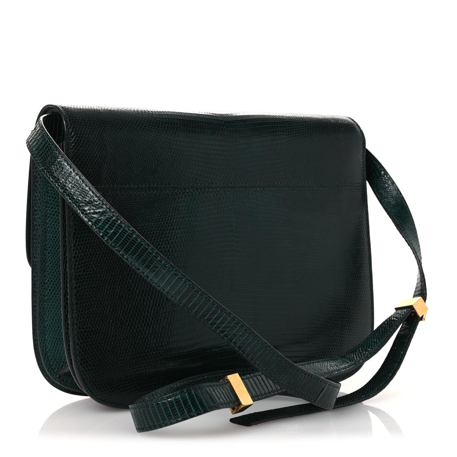 Celine Lizard Medium Classic Box Flap Bag Dark Green 3 of 11