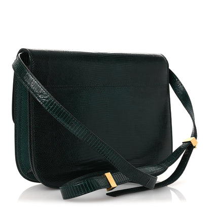 Celine Lizard Medium Classic Box Flap Bag Dark Green 3 of 11