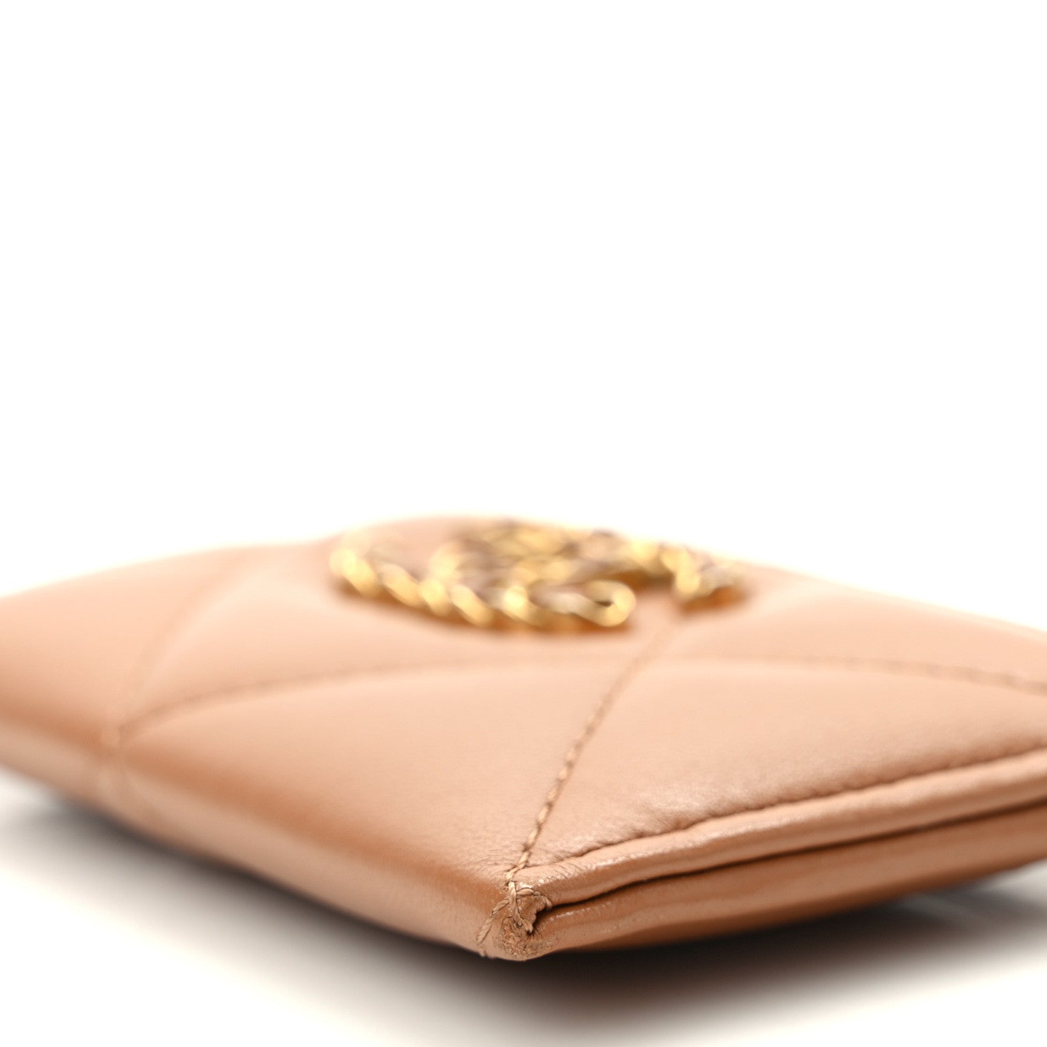 Chanel Lambskin Quilted Chanel 19 Card Holder Brown 10 of 11