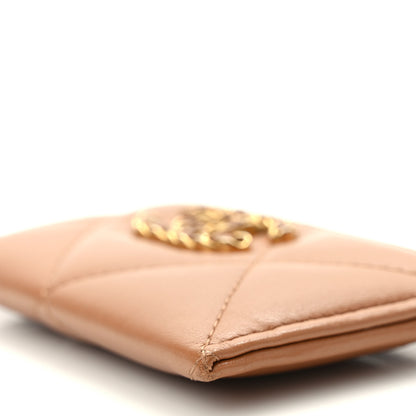 Chanel Lambskin Quilted Chanel 19 Card Holder Brown 10 of 11