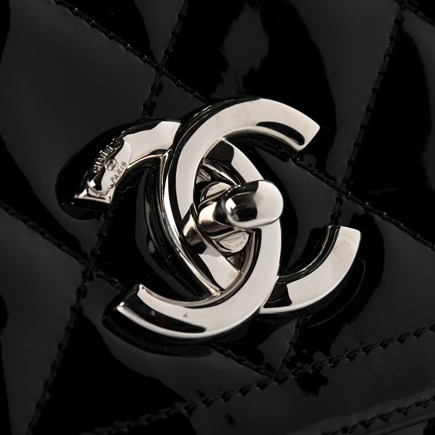Chanel Patent Quilted Large Coco Shine Accordion Flap Black 10 of 10
