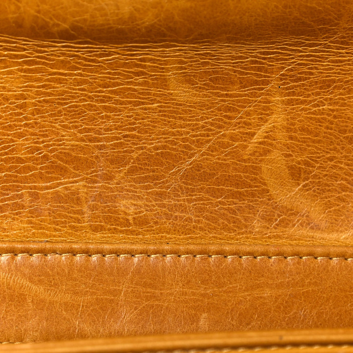 Glazed Calfskin Quilted Medium Perfect Edge Flap Yellow