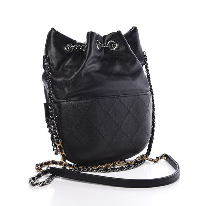 Chanel Calfskin Quilted Small Gabrielle Bucket Black 3 of 7