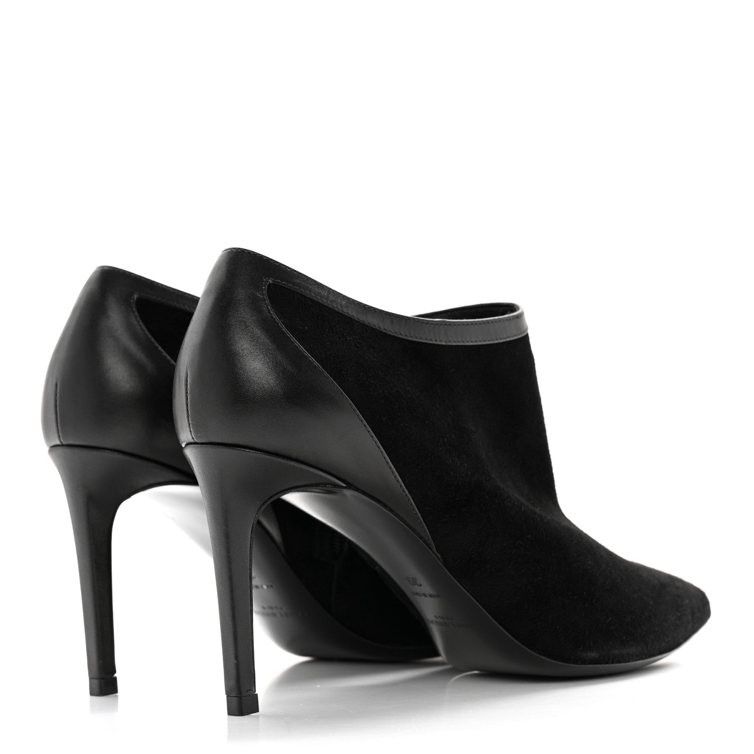 Saint Laurent Suede Calfskin Embellished Ankle Boots 39 Black 4 of 13