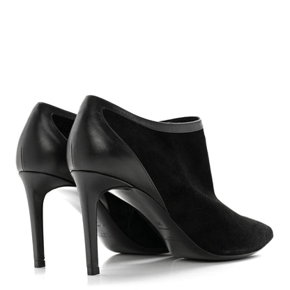 Saint Laurent Suede Calfskin Embellished Ankle Boots 39 Black 4 of 13