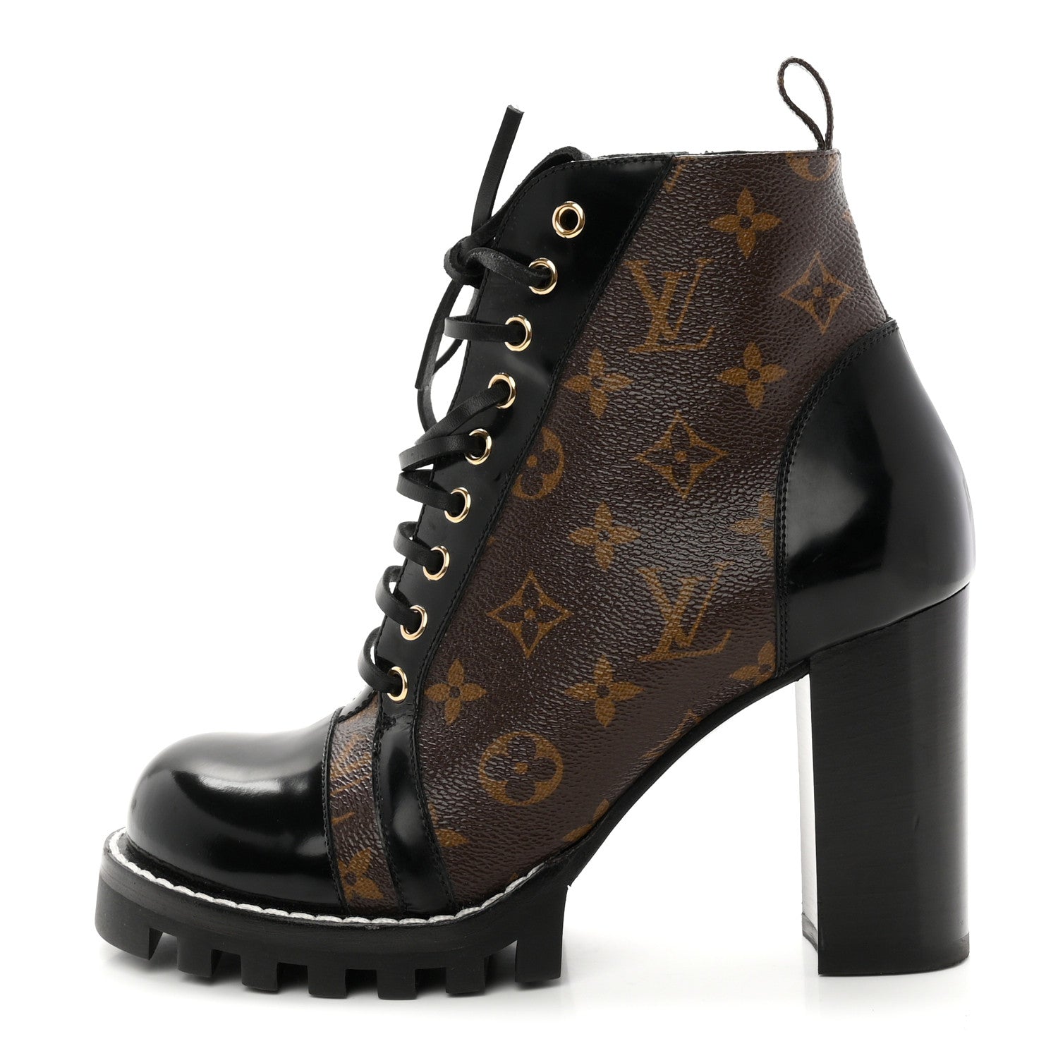 Louis Vuitton Patent Calfskin Monogram Star Trail Ankle Boots 39 Black 1 of 10