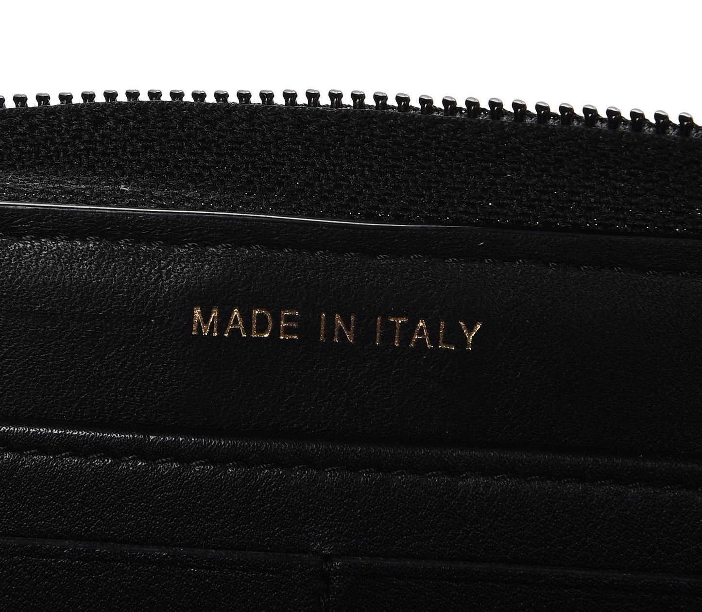 Calfskin Chevron Zip Around Boy Wallet Black