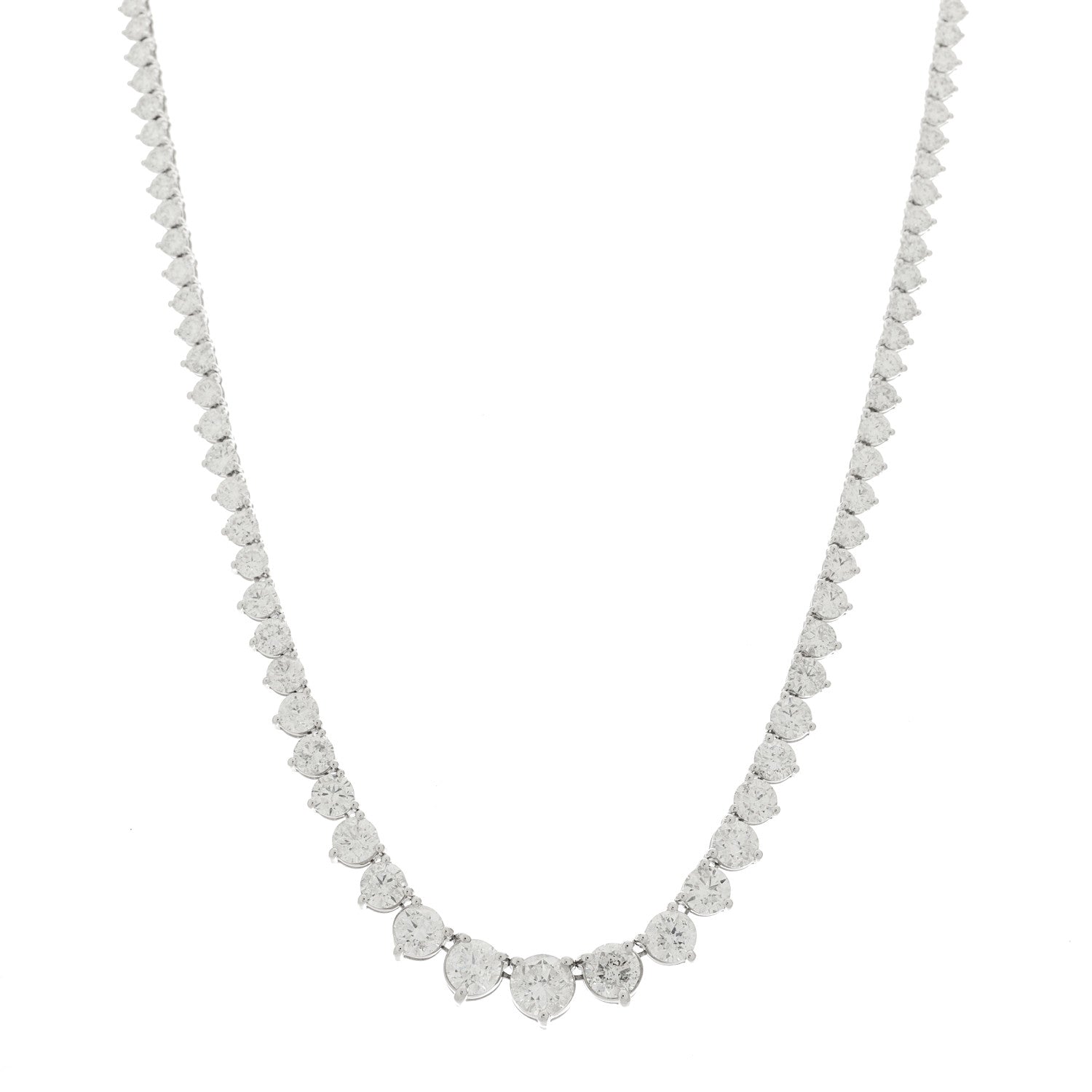 Parker & West by FASHIONPHILE 14K White Gold Diamond 13.20ctw Riviera Necklace 1 of 7