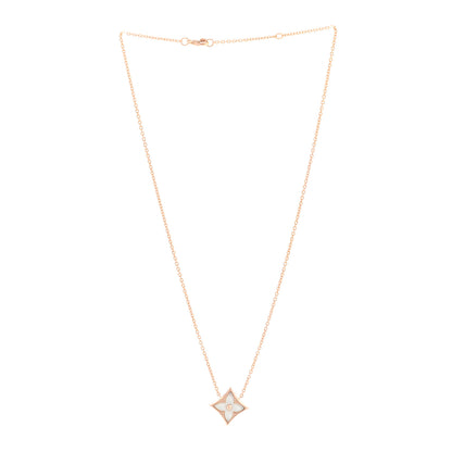 Louis Vuitton 18K Pink Gold Mother of Pearl Color Blossom Star Pendant Necklace 3 of 6