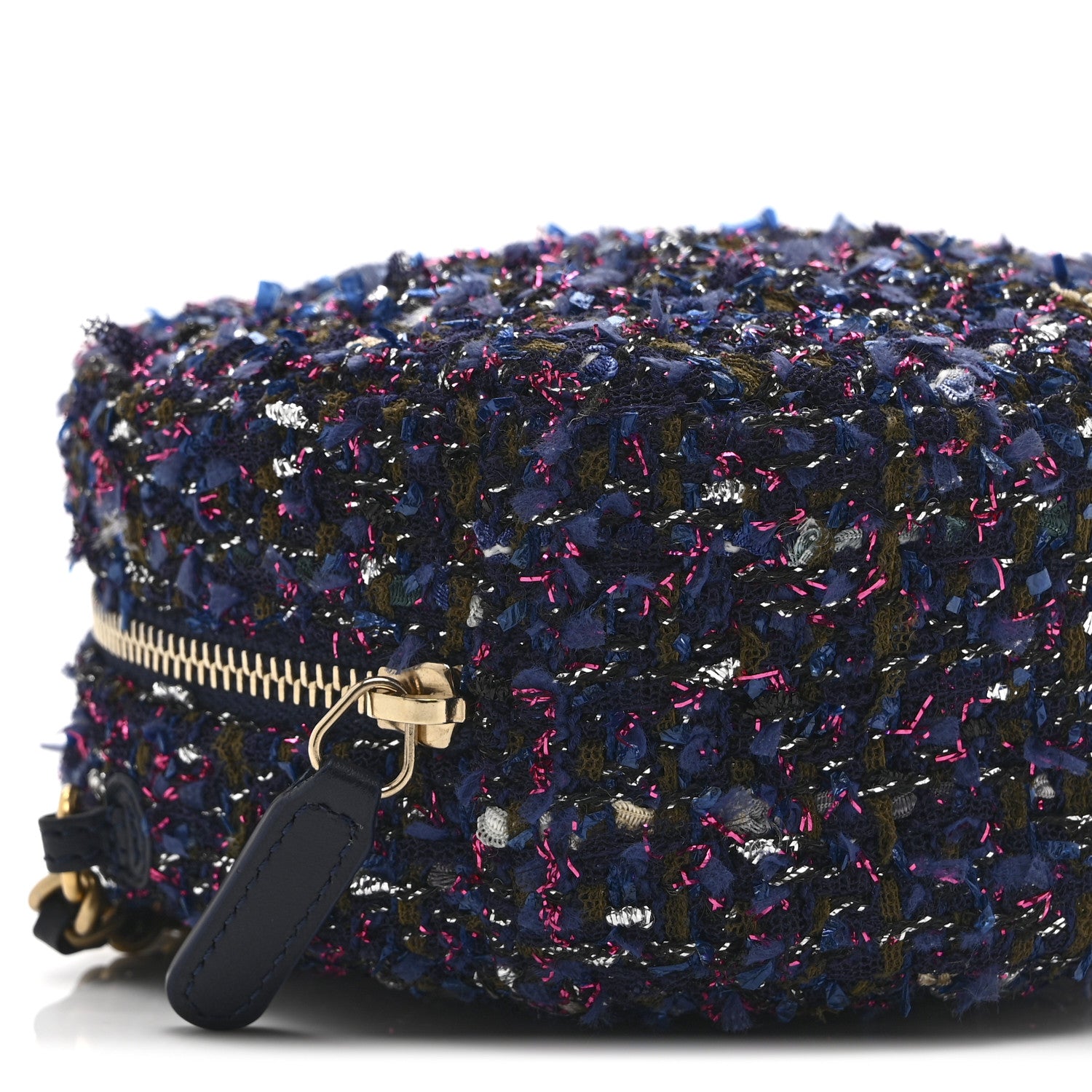 Chanel Tweed Quilted Round Clutch With Chain Multicolor 9 of 11