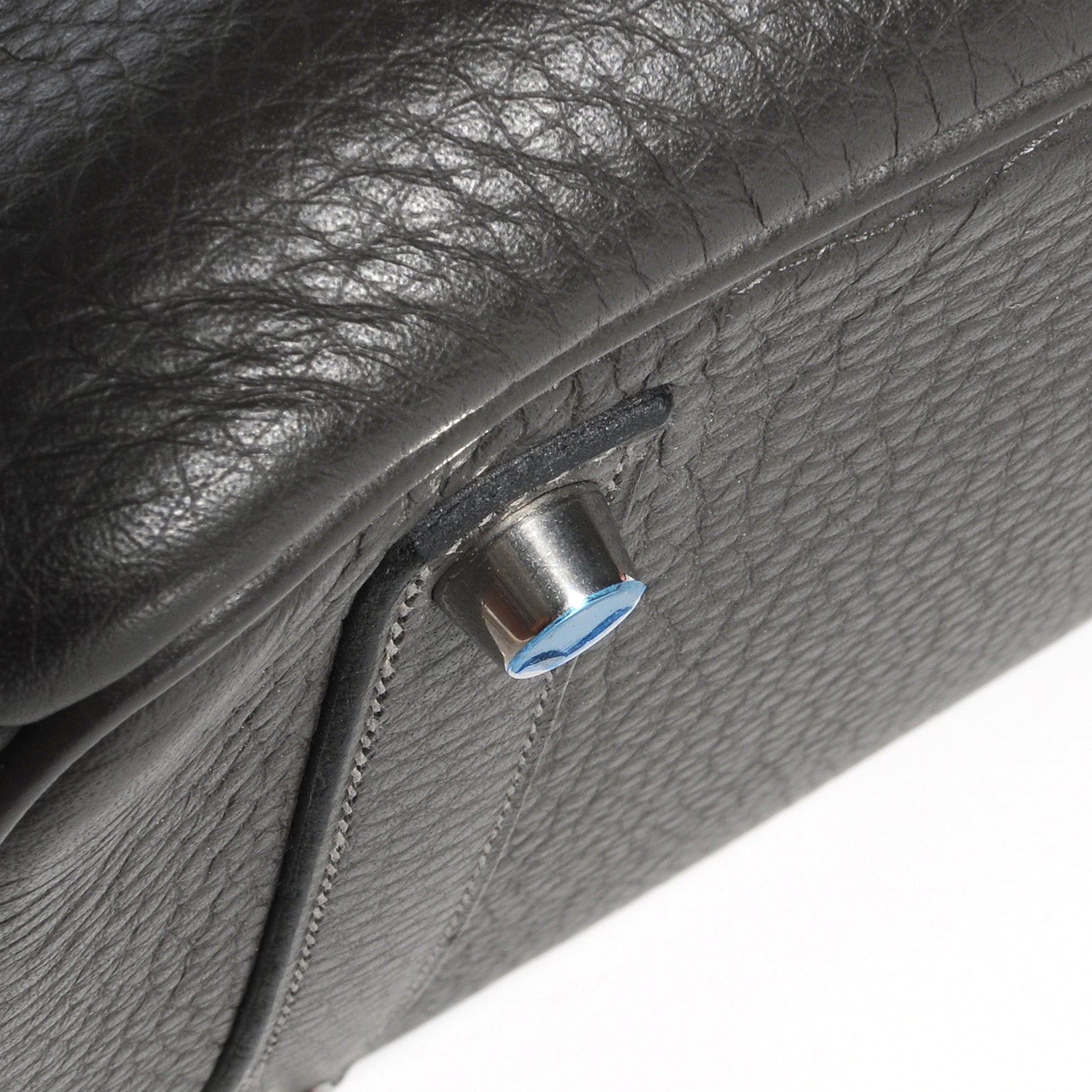 Hermes Taurillon Clemence Bi Color Horseshoe Birkin 35 Graphite Violet 6 of 12