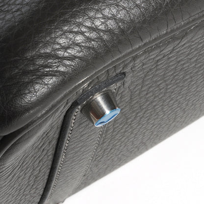 Hermes Taurillon Clemence Bi Color Horseshoe Birkin 35 Graphite Violet 6 of 12