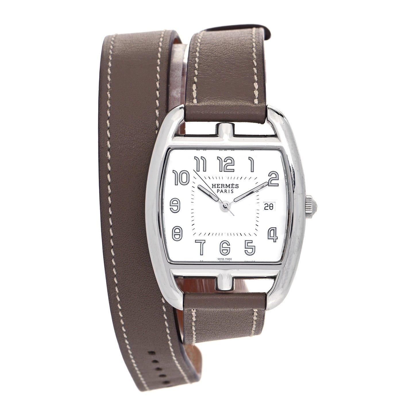 Stainless Steel Swift 33mm Cape Cod Tonneau Double Tour Quartz Watch Etoupe