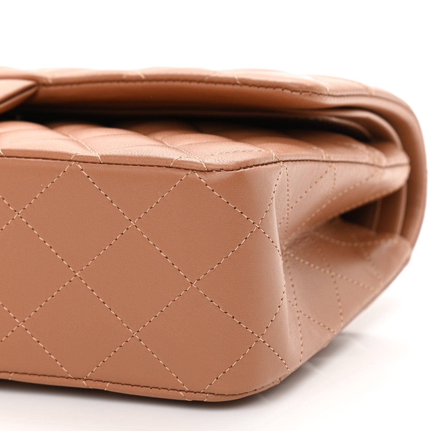 Chanel Lambskin Quilted Medium Double Flap Brown 10 of 12