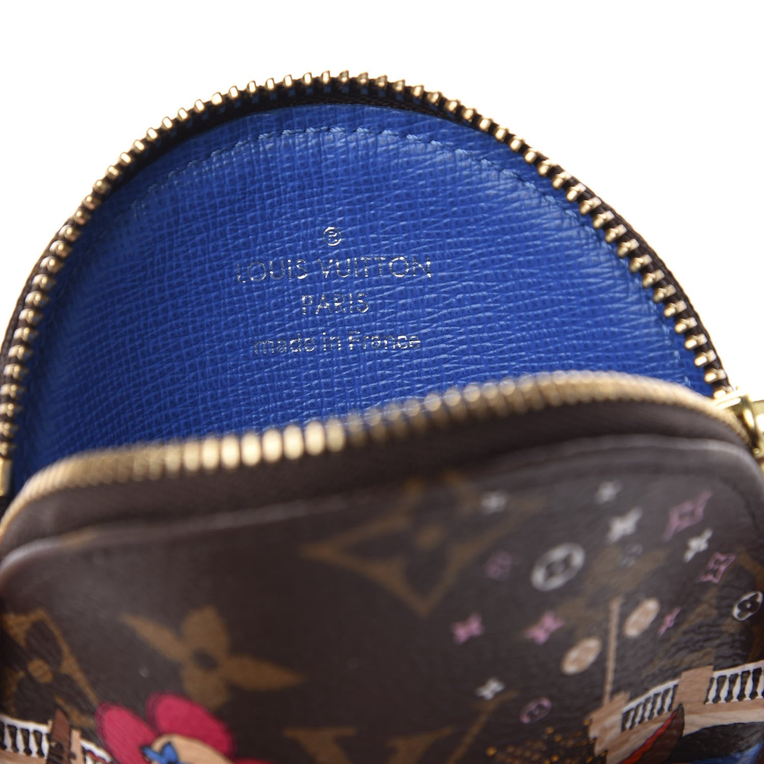 Louis Vuitton Monogram 2019 Christmas Animation Round Coin Purse Blue 6 of 7
