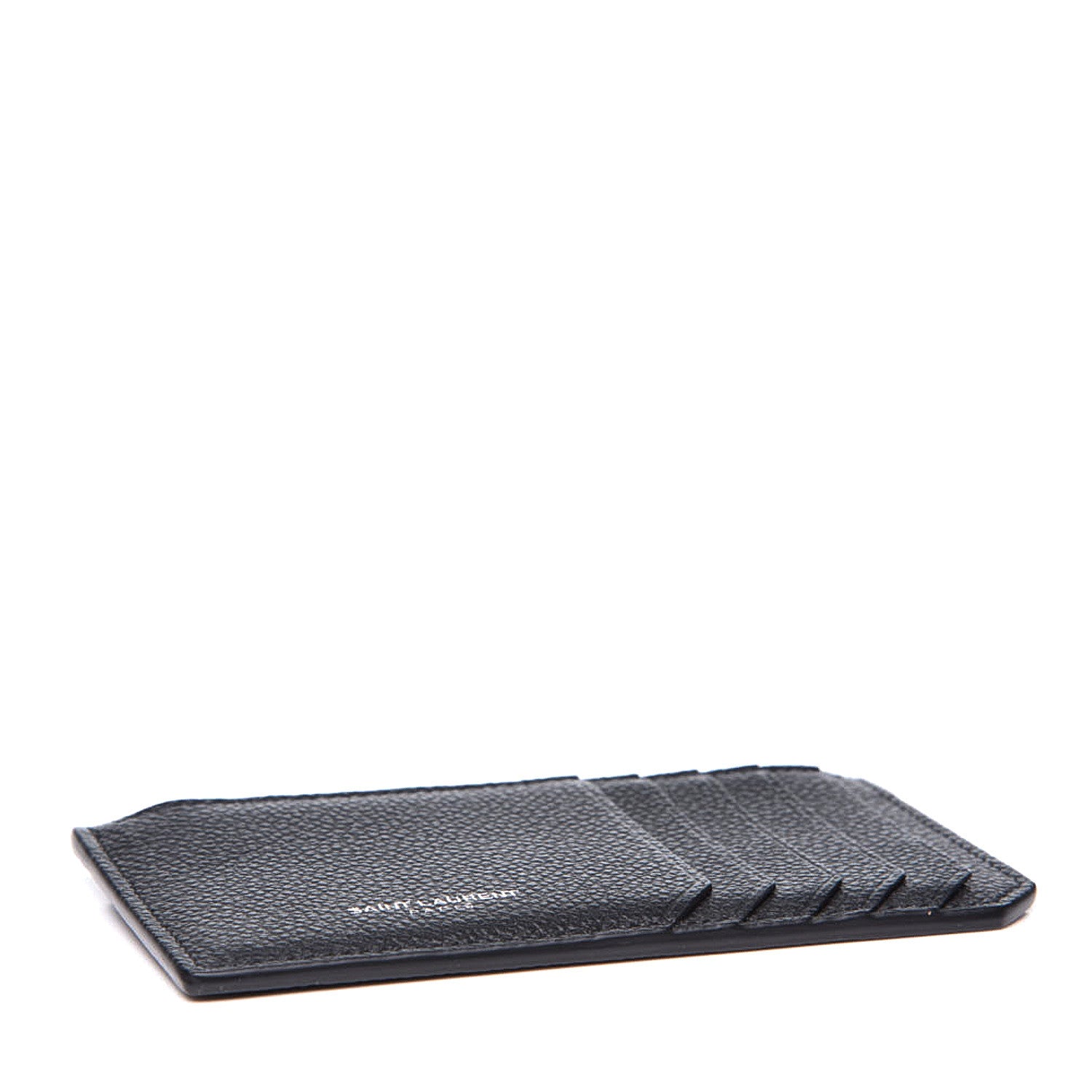 Saint Laurent Grained Calfskin 5 Fragments Zip Pouch Card Holder Black 3 of 8
