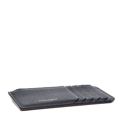 Saint Laurent Grained Calfskin 5 Fragments Zip Pouch Card Holder Black 3 of 8