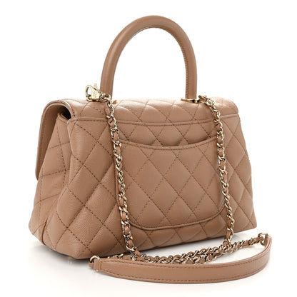 Chanel Caviar Quilted Mini Coco Handle Flap Beige 3 of 10