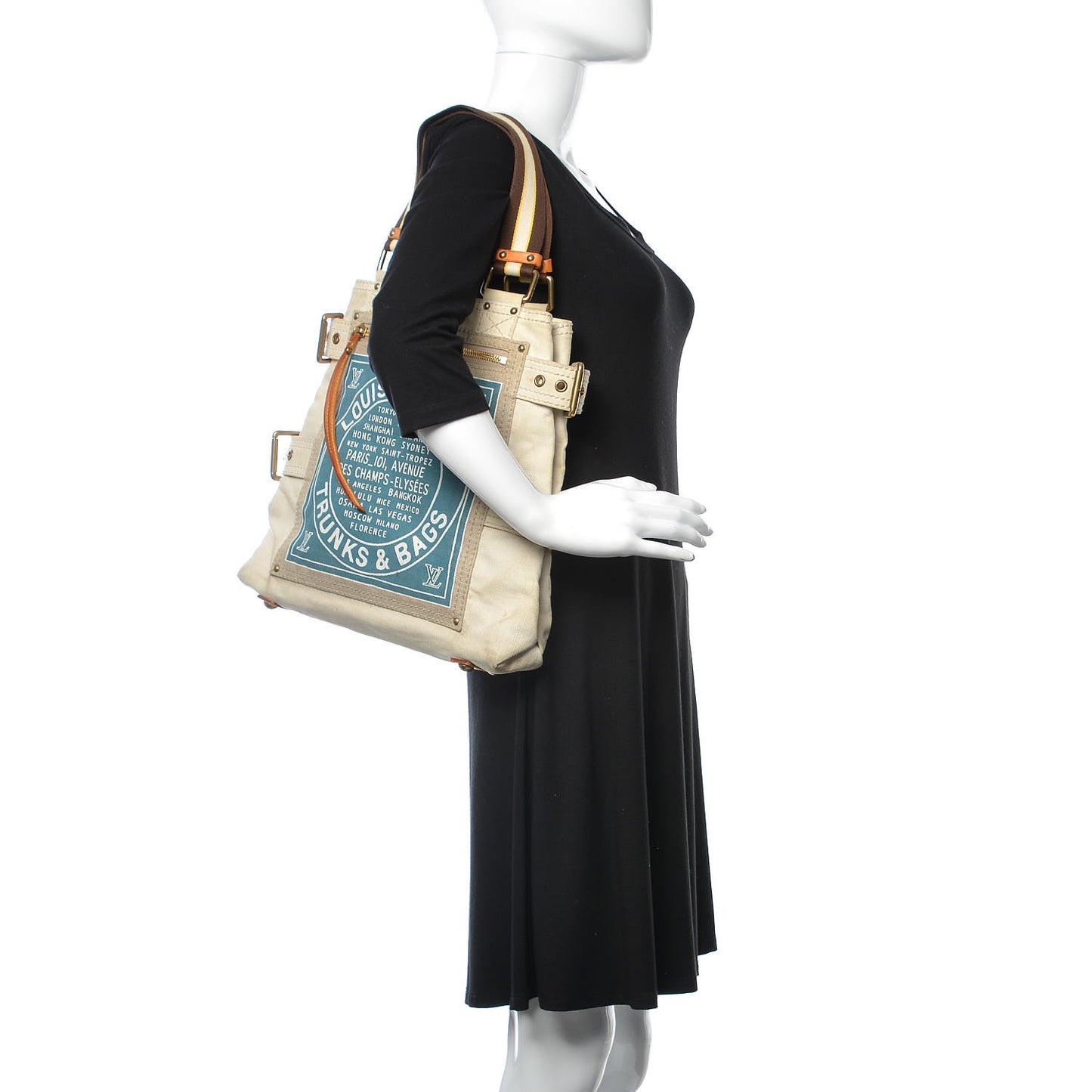 Toile Globe Shopper Cabas MM Blue