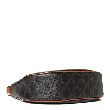 Celine Triomphe Canvas Calfskin Ava Shoulder Bag Tan 7 of 21