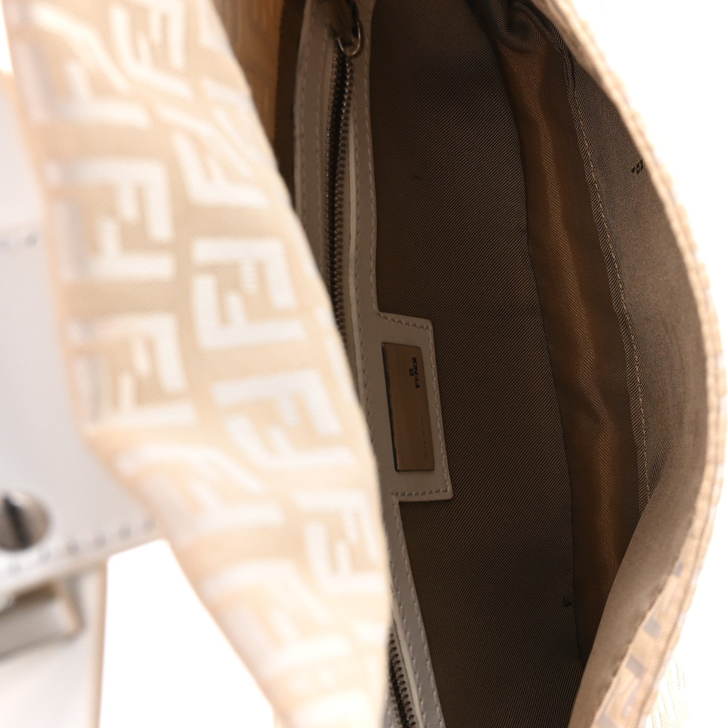 Fendi Zucchino Cuoio Mini Mama Baguette Beige White 5 of 9