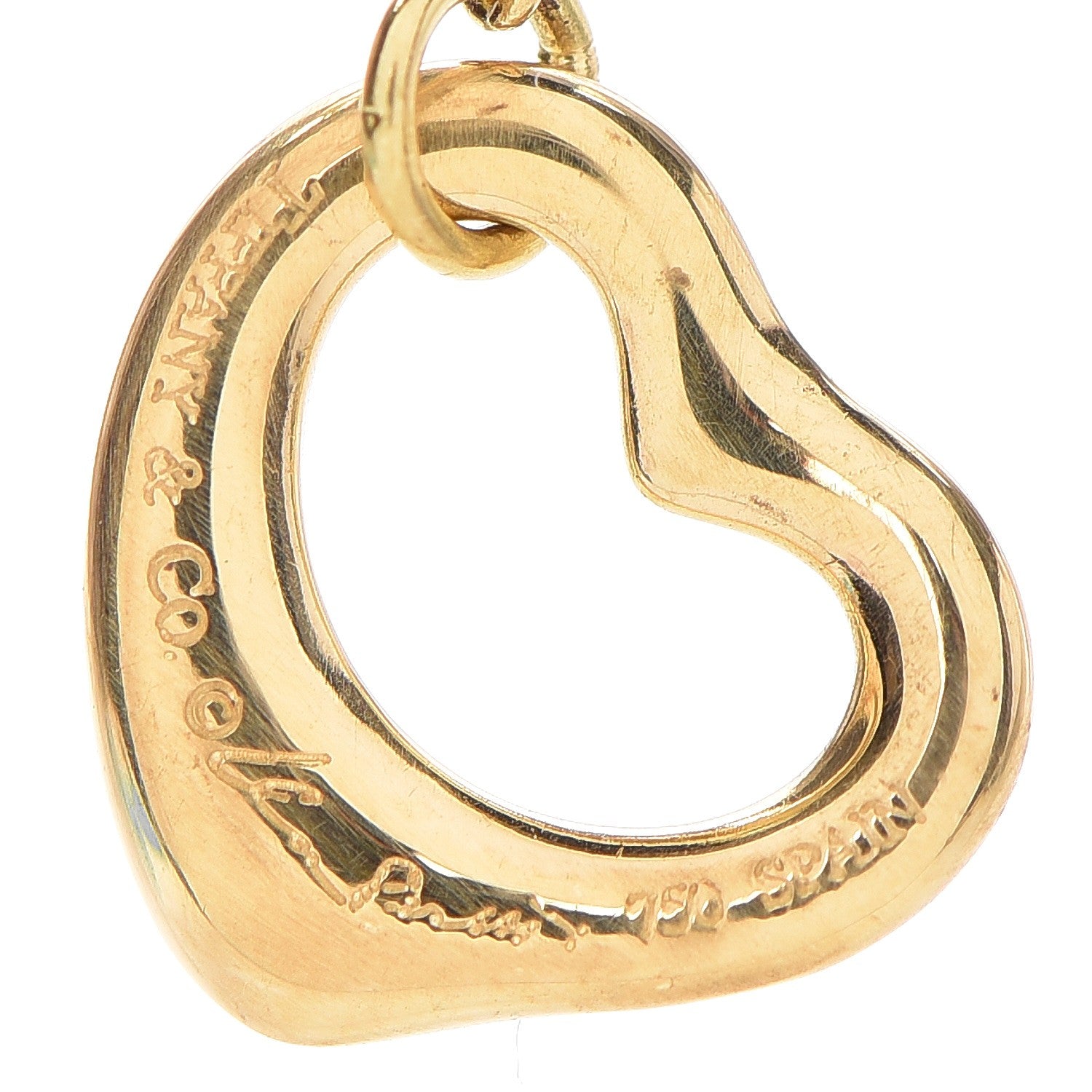 Tiffany 18K Yellow Gold Elsa Peretti Open Heart Drop Earrings 3 of 3