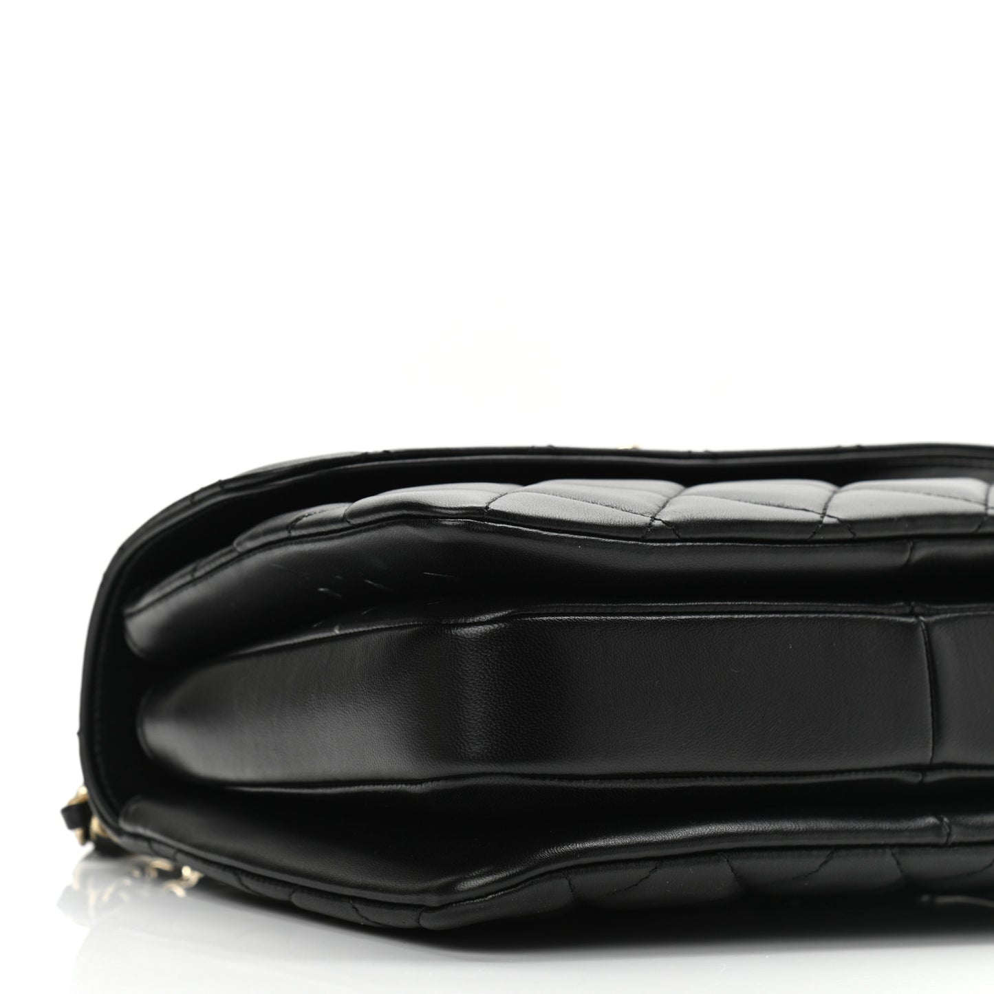 Lambskin Quilted Small Trendy CC Dual Handle Flap Bag Black