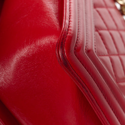 Chanel Lambskin Quilted New Medium Boy Flap Red 13 of 14